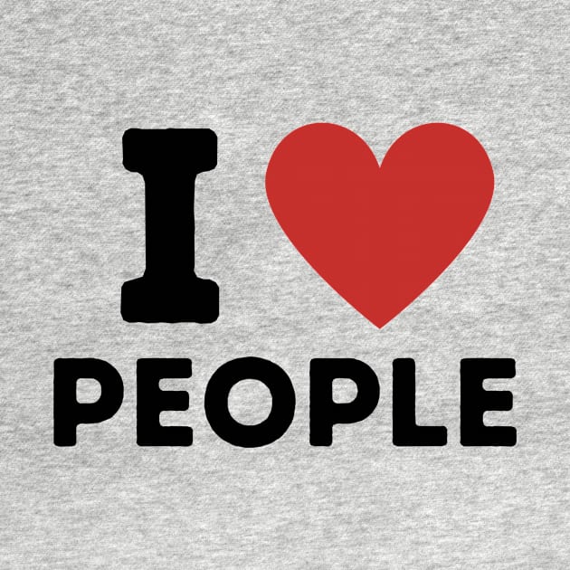 I Love People Simple Heart Design by Word Minimalism